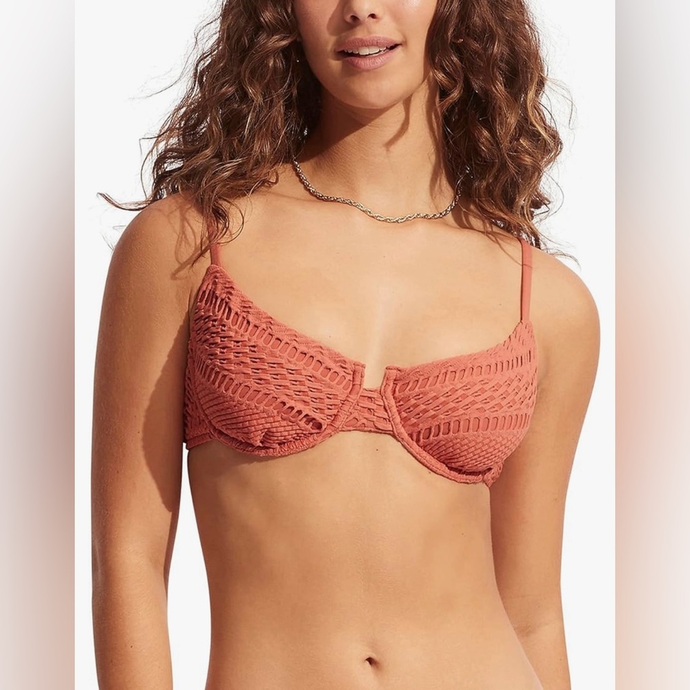 Seafolly Women's Marrakesh Underwire Bustier Bralette Bikini Top Swimsuit